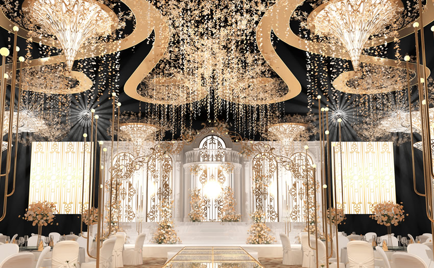 岚山花木兰喜事汇金色大厅效果展示